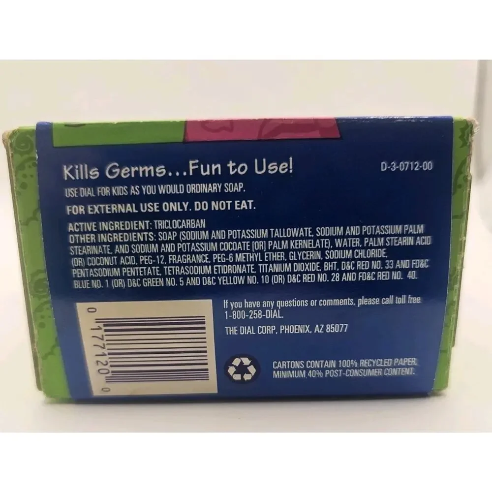 Vintage Dial For‎ Kids Soap Wild Fruits N Berries 4 Bars (3oz Each)